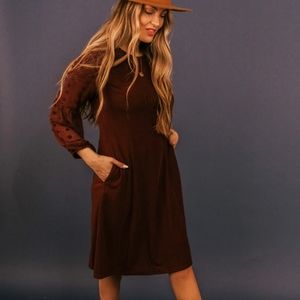 Princess Cut Burgundy Dress